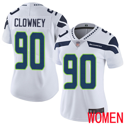 Seattle Seahawks Limited White Women Jadeveon Clowney Road Jersey NFL Football #90 Vapor Untouchable->women nfl jersey->Women Jersey